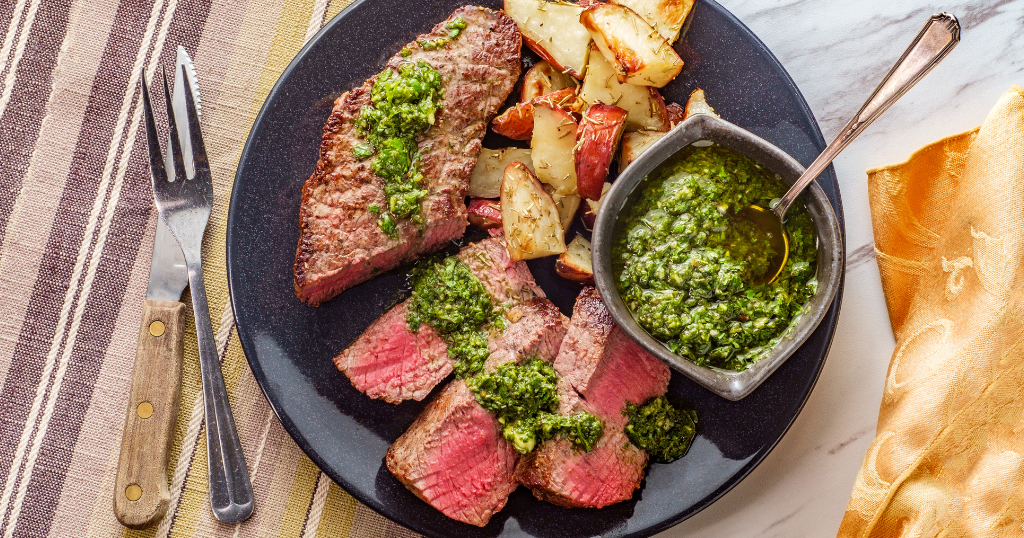 Chimichurri Steak and Roasted Potatoes (30 Minutes) Recipe