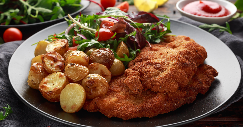 Pork Schnitzel with Red Skinned Potatoes (33-38 Minutes) Recipe