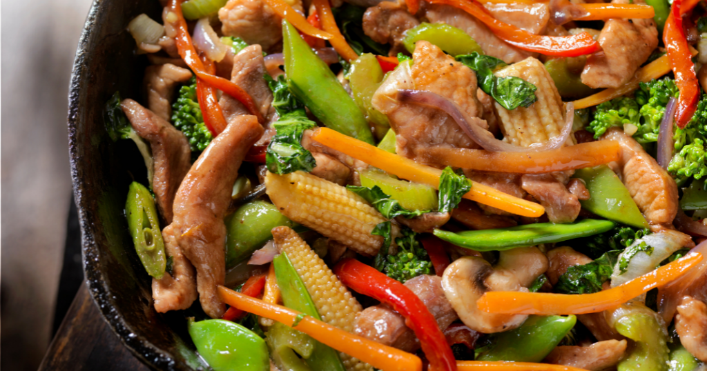 Pork and Rainbow Veggie Stir Fry (30 Minutes) Recipe