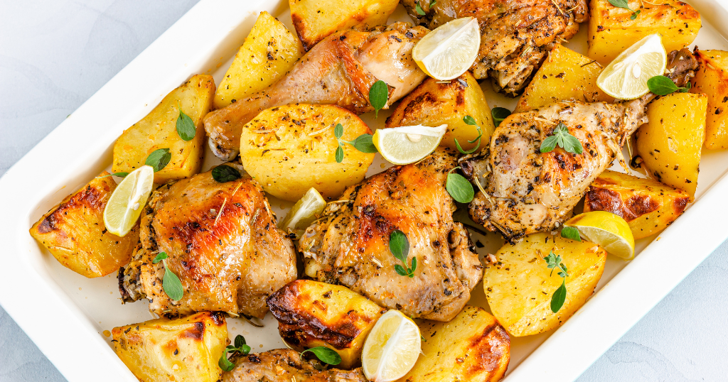 Mediterranean Baked Chicken and Potatoes (45-50 Minutes) Recipe