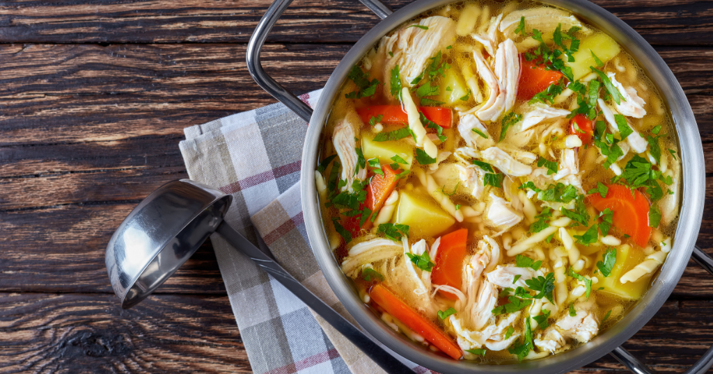 Shredded Chicken and Vegetable Soup (45 Minutes) Recipe