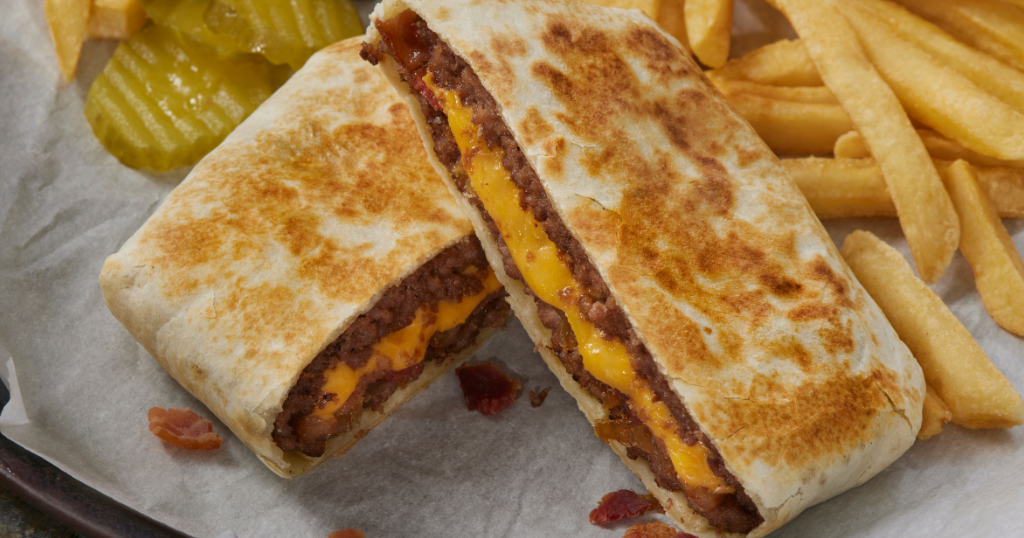 Double Bacon Cheeseburger Crunch Wrap (22 Minutes) Recipe