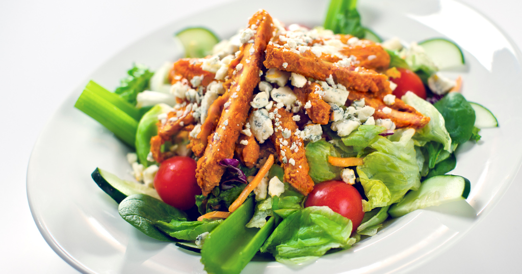 crispy-buffalo-chicken-salad-with-blue-cheese-37-minutes-recipe