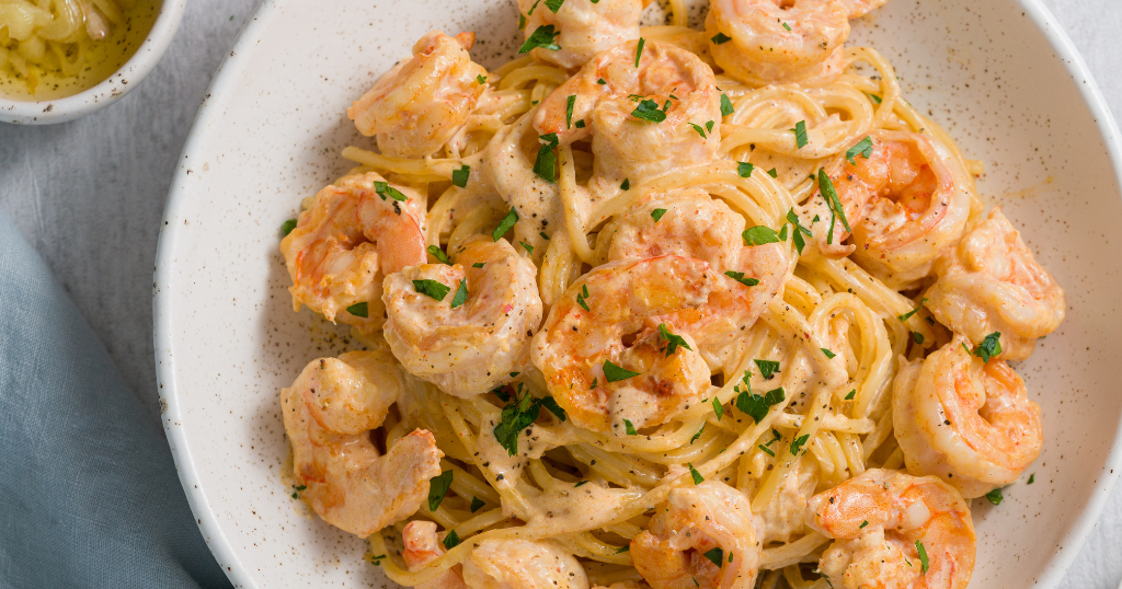 Shrimp And Spaghetti With Bechamel Sauce (35 Minutes) Recipe