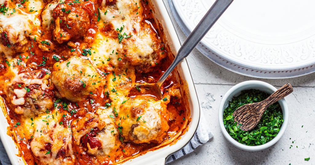 Cheesy Meatball Bake (1 Hr, 10 Mins) Recipe