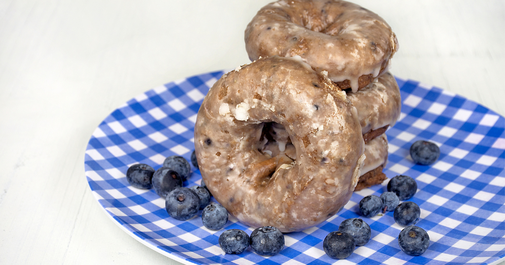 Oven Baked Blueberry Glazed Donuts (50-53 Minutes) Recipe